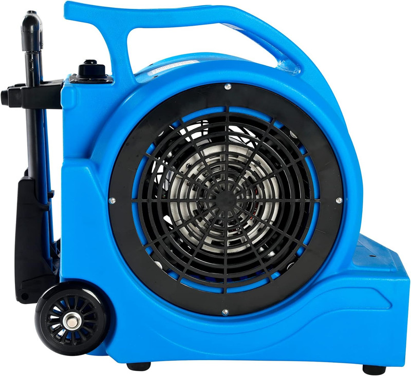 High-Power 3-Speed 1HP Air Mover Dryer with Wheels - 4000+ CFM (Blue) gallery