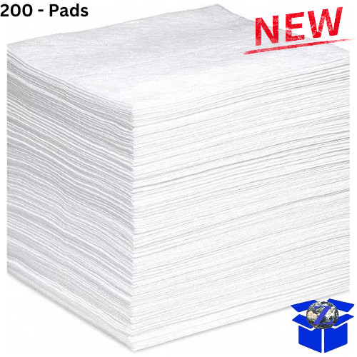 200 - Oil Clean Up Spill Absorbent Pads Contractor Grade Polypropylene