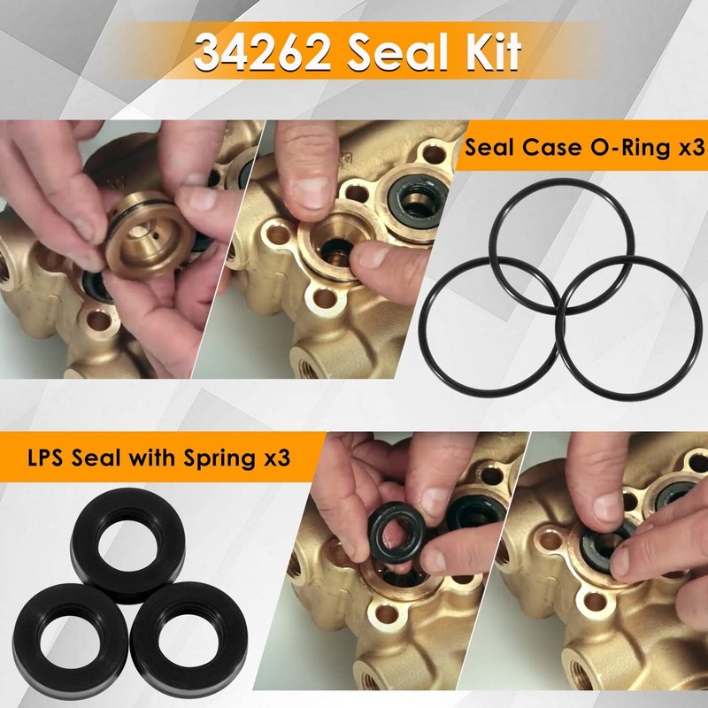 34262 Seal Kit for Cat Pump 66DX 6DX Pressure Washer Pump 66DX40G1I, 6DX35G1I gallery