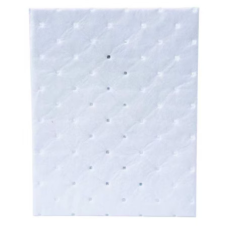 Brady Srpo100 Sorbent Pad, 5 Gal, 7 1/2 In X 10 In, Oil, White, 100 Pk