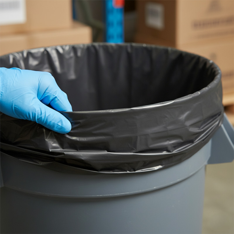 LLDPE High Density Black Star Sealed Can Liner,1.5 Mil, 56 Glns, 43x47, 100 Qty gallery