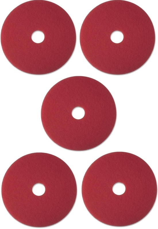 3M 5100 - Red Buffer Floor Pads - 15" pads QTY 5