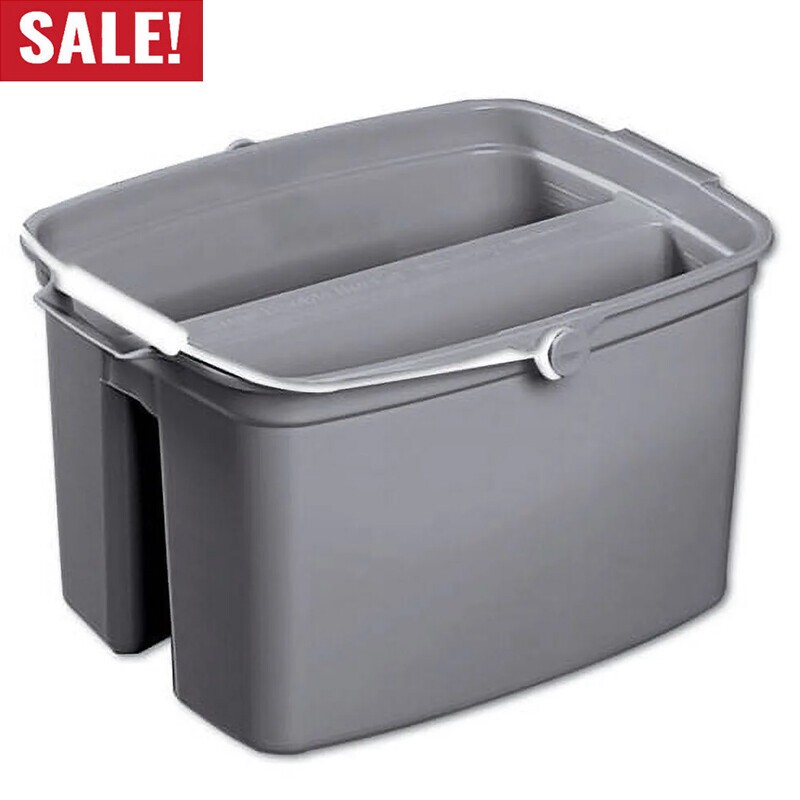 17 Qt. Plastic Double Utility Pail Wide Pour Spout Home Office Shop W/ Handle