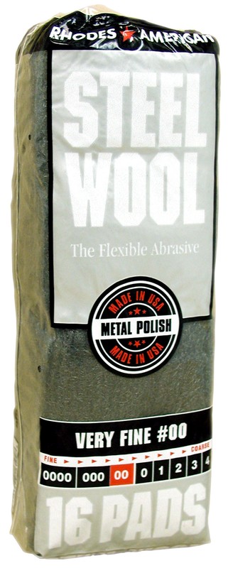 Case Rhodes American Steel Wool Grade 00 – Very Fine~ 6 bags of 16 pads
