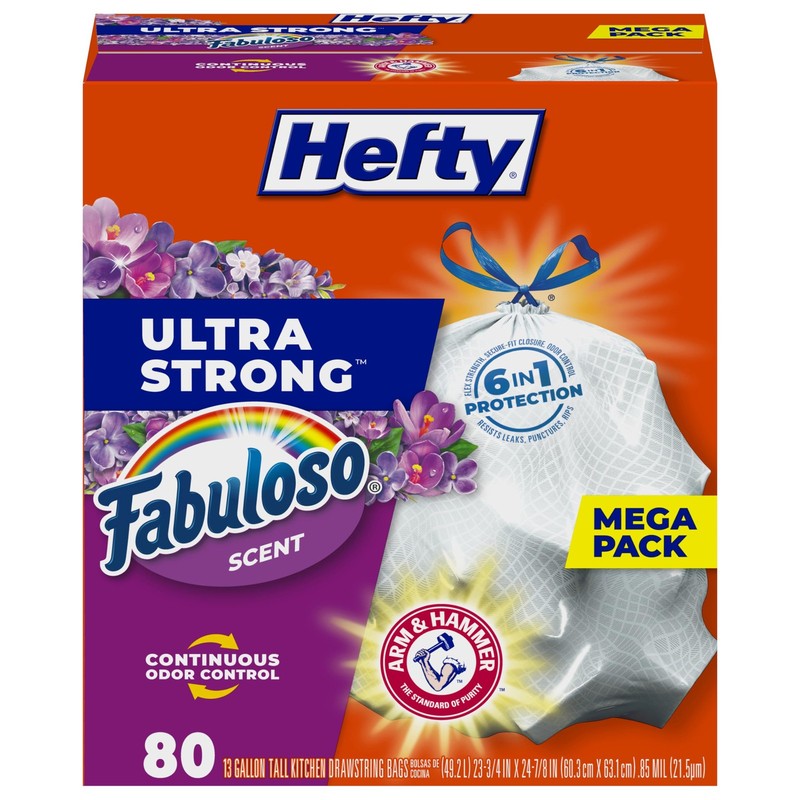 Hefty Ultra Strong 13 Gallon Trash Bags Tall Kitchen Trash Bags 13 Gallon Size