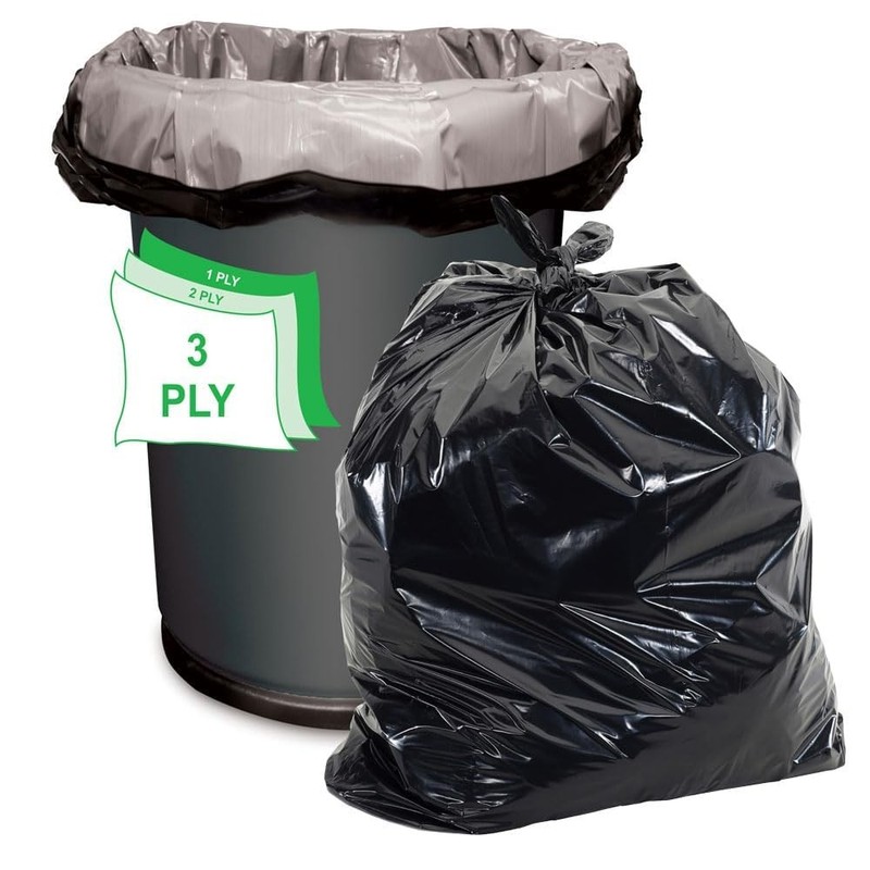 Aluf Plastics - Value Coex 3 Ply Garbage Bags 45 Gallon 1.5 Mil Eq 40X47 Black gallery