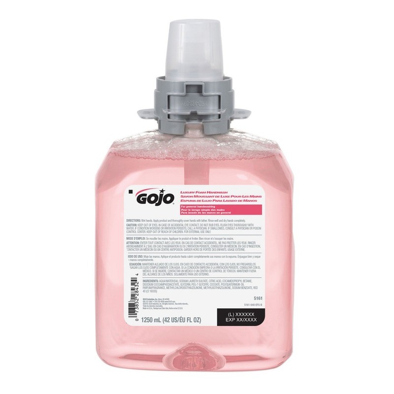 GOJO 516104CT 1250 mL Luxury Foam Handwash - Refreshing Cranberry (4/CT) New gallery