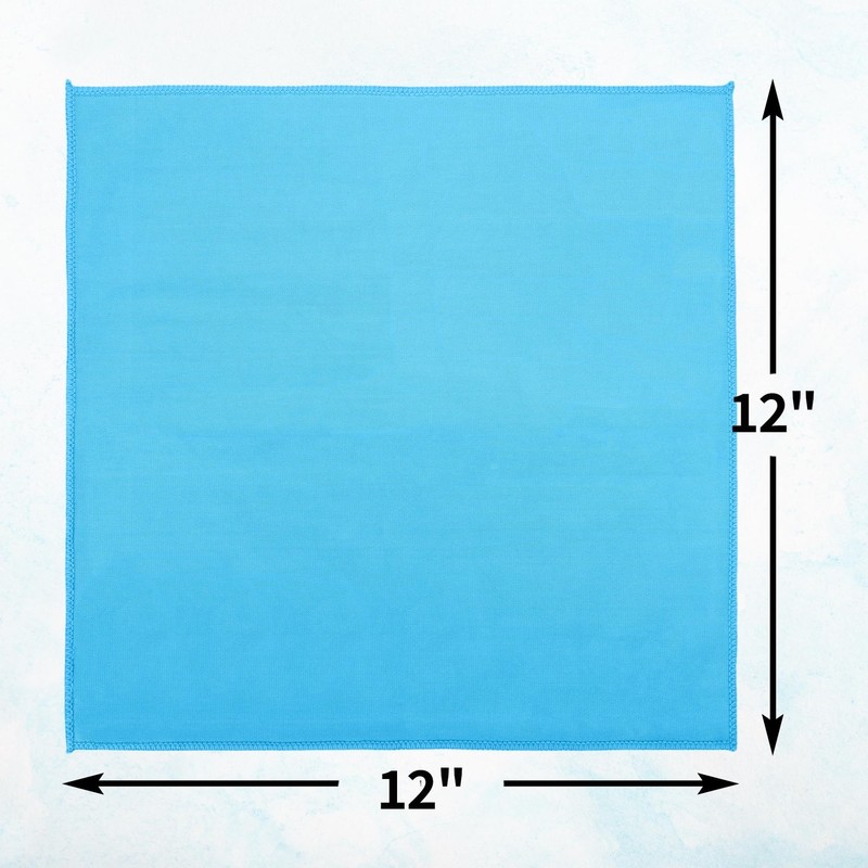 HOMERHYME Microfiber Glass Cleaning Cloth, 12 Pack Window 12" x 12", Blue gallery