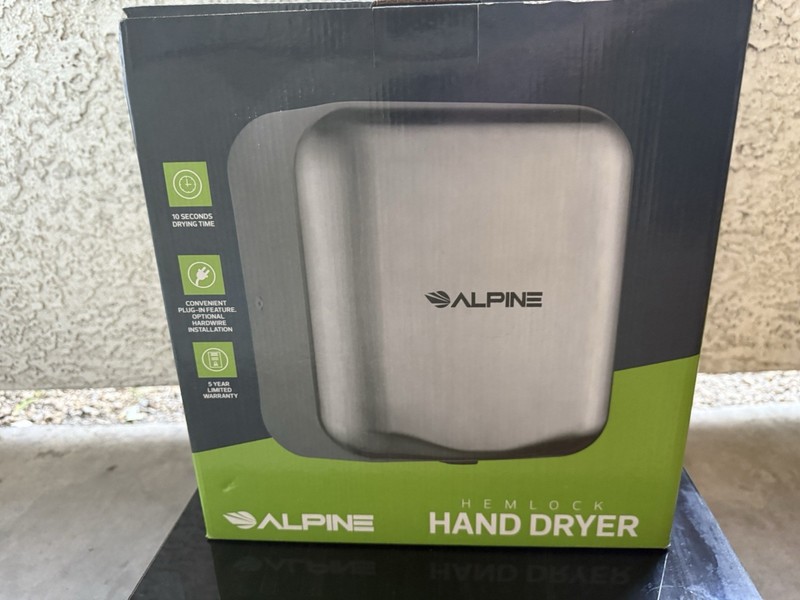 ALPINE Hemlock HAND DRYER Stainless Steel High Speed 10s Dry Time NEW