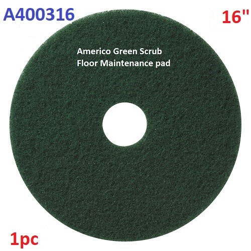 Americo 400316 Green Scrub Floor Maintenance Pad, 16″ 1pc Made In USA