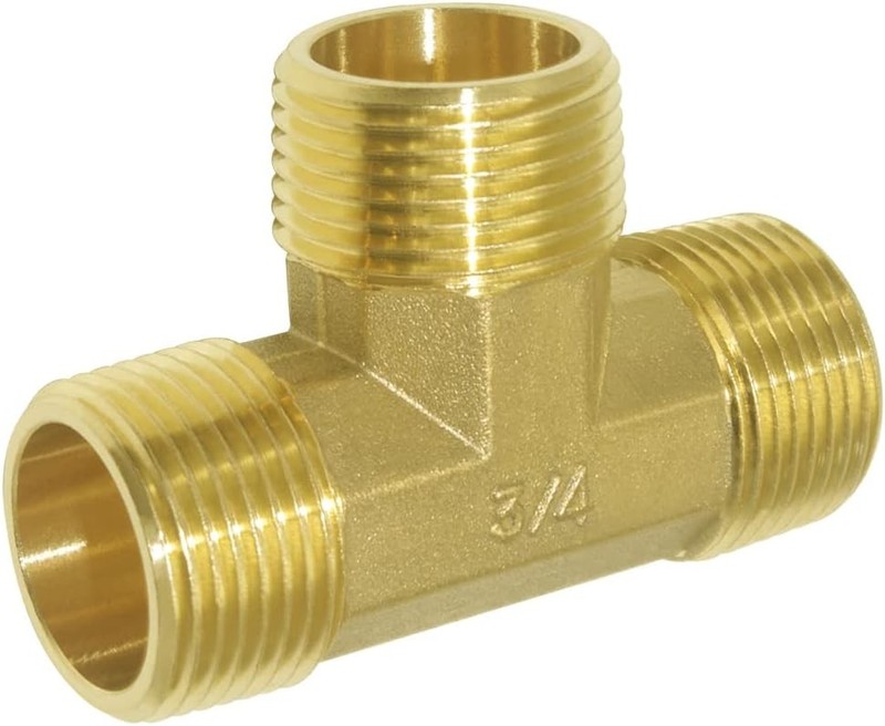 Joywayus Brass 3/4″ GHT Garden Hose Threaded Tee Male x x Male,