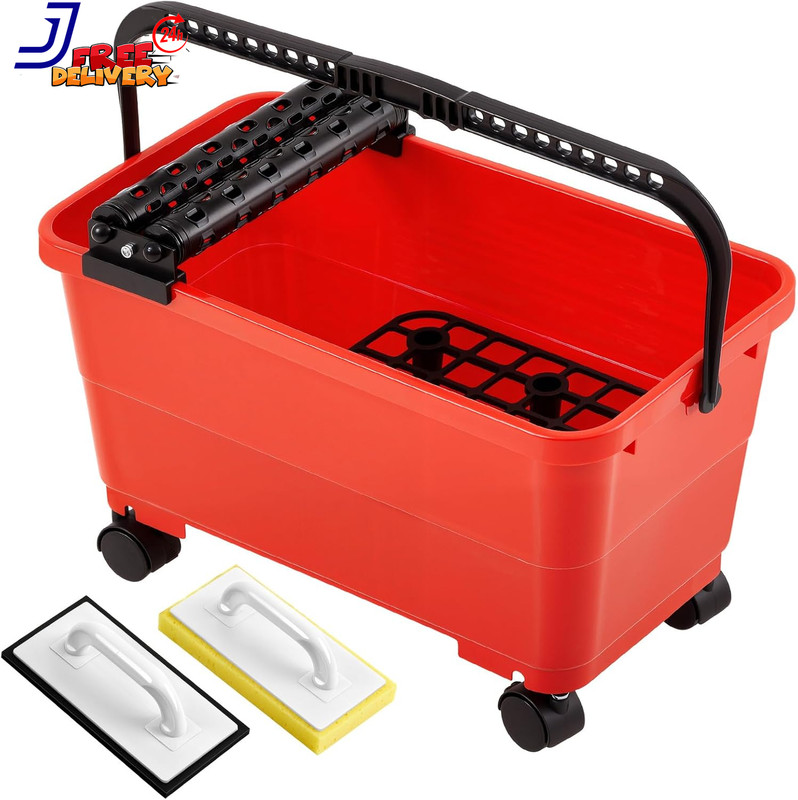 6 Gallon Grout Cleaning System Grouting Bucket Sponge and Rubber Trowel Grout Cl