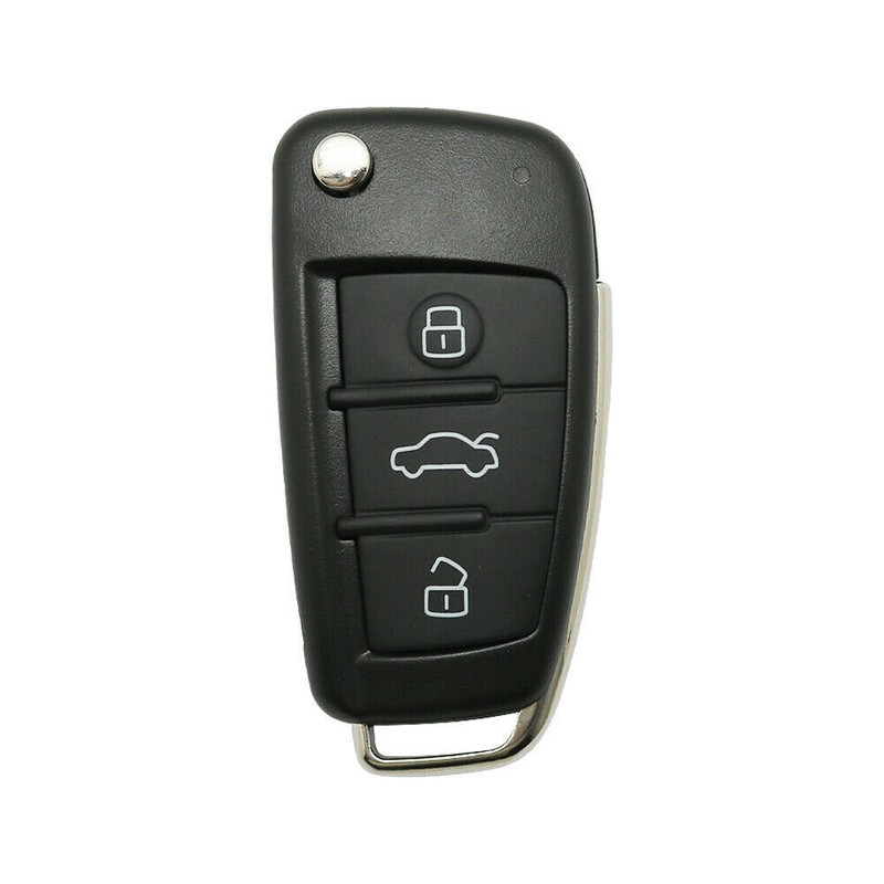 New 3 Button Remote Replacement Key Fob Case & Blade for AUDI A3 A4 A6 Q7 + logo