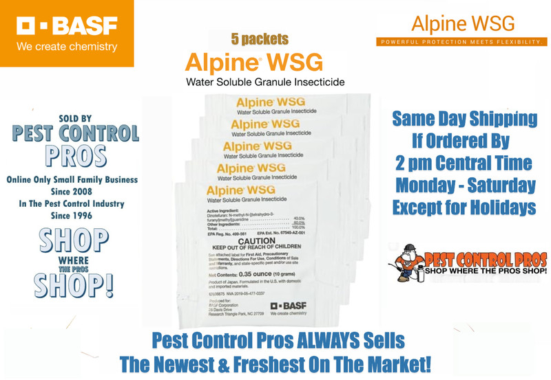 5 Packets Alpine WSG Water Soluble Granule Insecticide Kill Ant roach etc