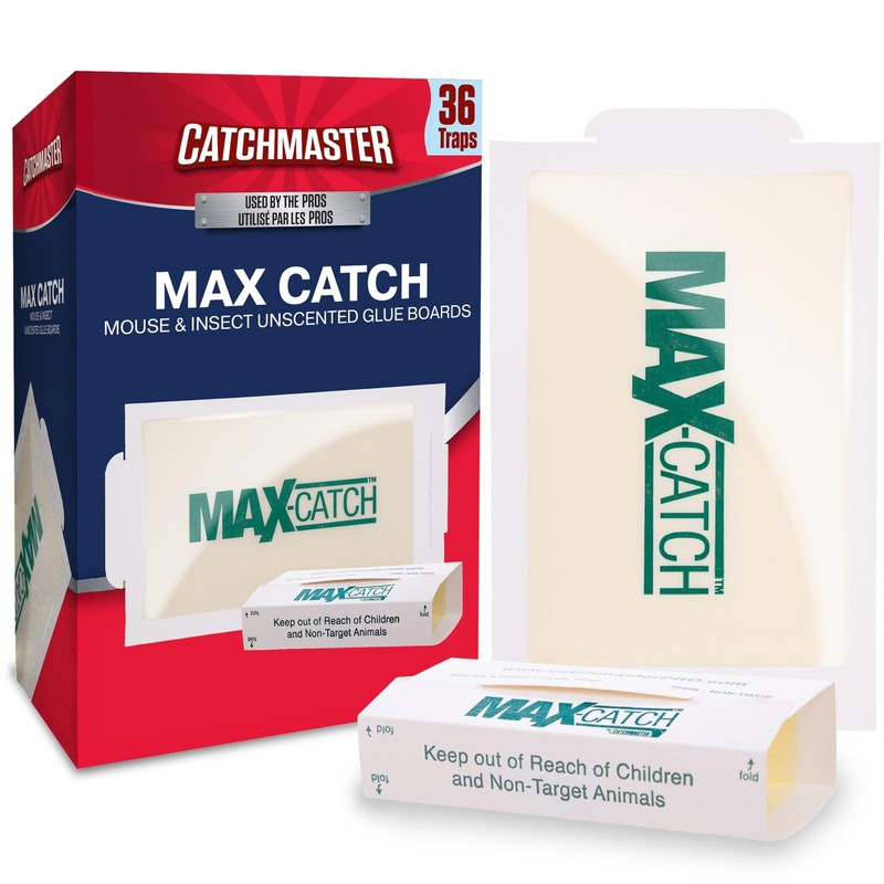 Catchmaster Max-Catch Mouse & Insect Glue Trap 36PK, 36 Pack, White