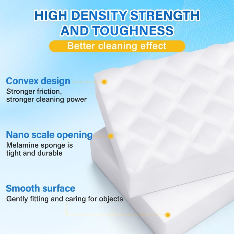 Magic Sponges Cleaning Eraser, 100Pack 2X Density Stronger Melamine Sponge Foam gallery