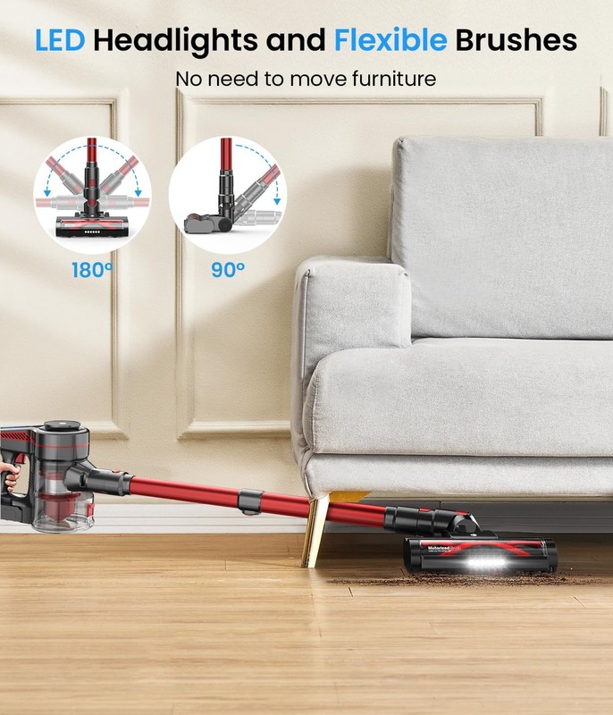 Chebio Cordless Vacuum Cleaner Stick Vacuum Powerful Suction 45Mins Runtime gallery