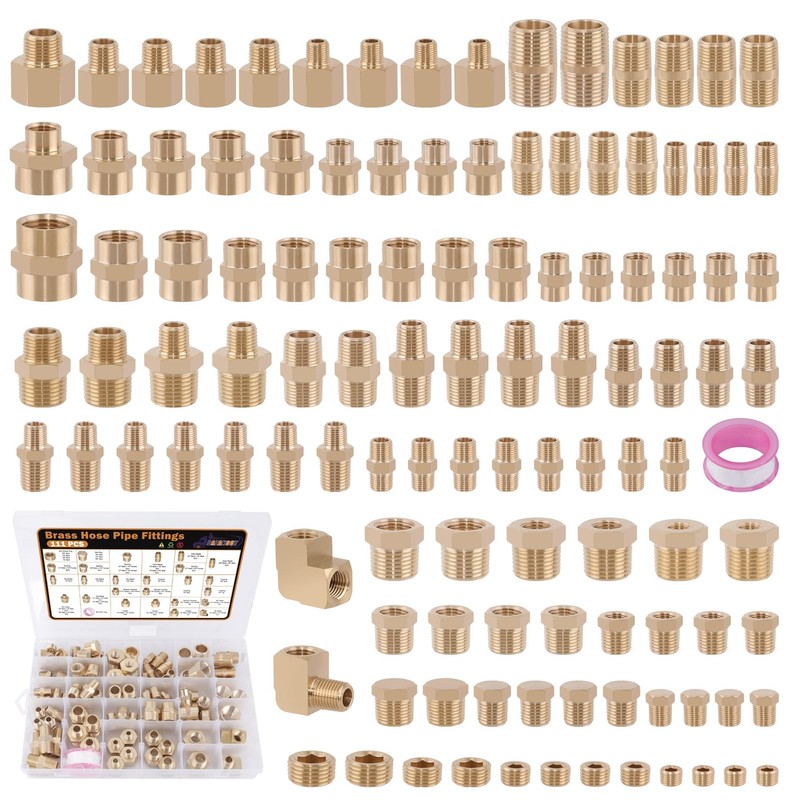 Dazakoot 111Pcs Hose Pipe Fitting Assortment Kit, NPT Adapter, 111pcs, /