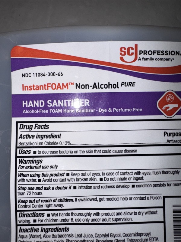 SC Johnson 55857 1L Refill Cartridge Non-Alcohol PURE Hand Sanitizer (4/CT) gallery