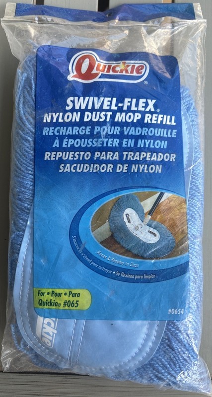 Quickie Swivel Flex Nylon Dust Mop Refill #065 Blue New 2009