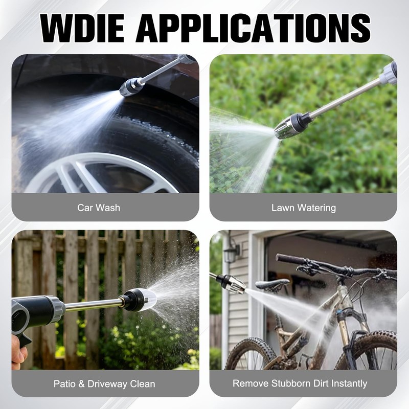 Turbo High Pressure Washer Gun, Heavy Duty Garden Hose Nozzle, Turn Any Black gallery