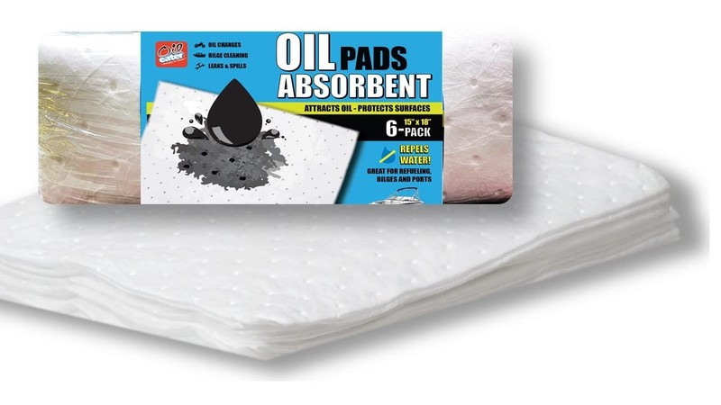 Oil Absorbent Pads for Boats, Vehicles, Tools 6 Pack, 15″ x 18″