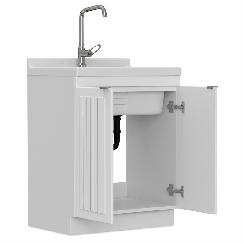 Murphy All-In-One 28-inch Laundry Utility Sink and Cabinet in Pure white gallery