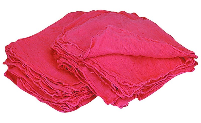 4 RED pink SHOP TOWELS 100% Cotton cloth Rags auto car mechanics cleaning oil