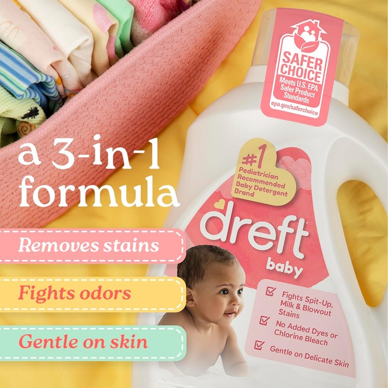 Dreft Baby Liquid Laundry Detergent, Gentle on Sensitive Skin Laundry Soap, 42 f gallery