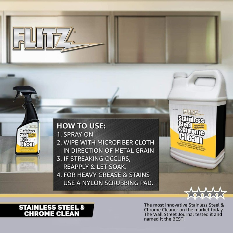FLITZ Stainless Steel & Chrome Cleaner TWO PACK 16oz Spray Bottle (See Video) gallery