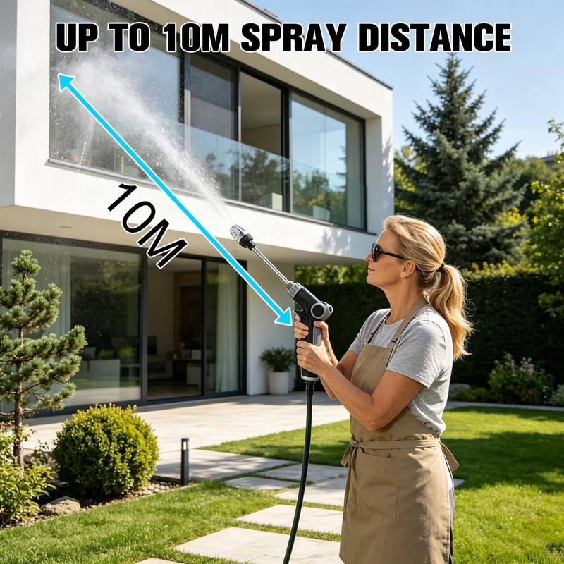 Turbo High Pressure Washer Gun, Heavy Duty Garden Hose Nozzle, Turn Any Black gallery