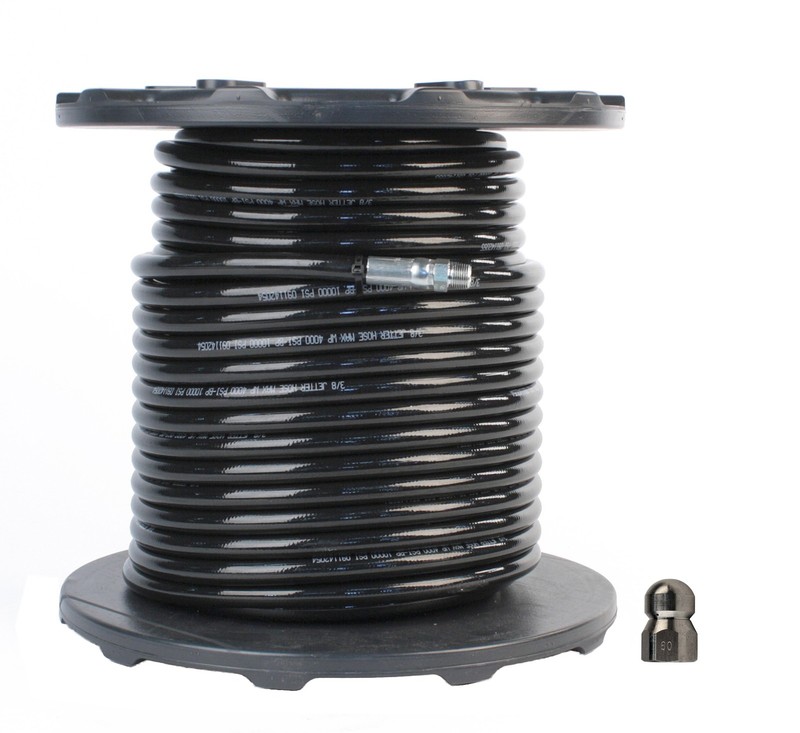Schieffer 3/8″ x 250′ 4000 PSI Thermoplastic Sewer Jetter Hose & 8.0 Nozzle
