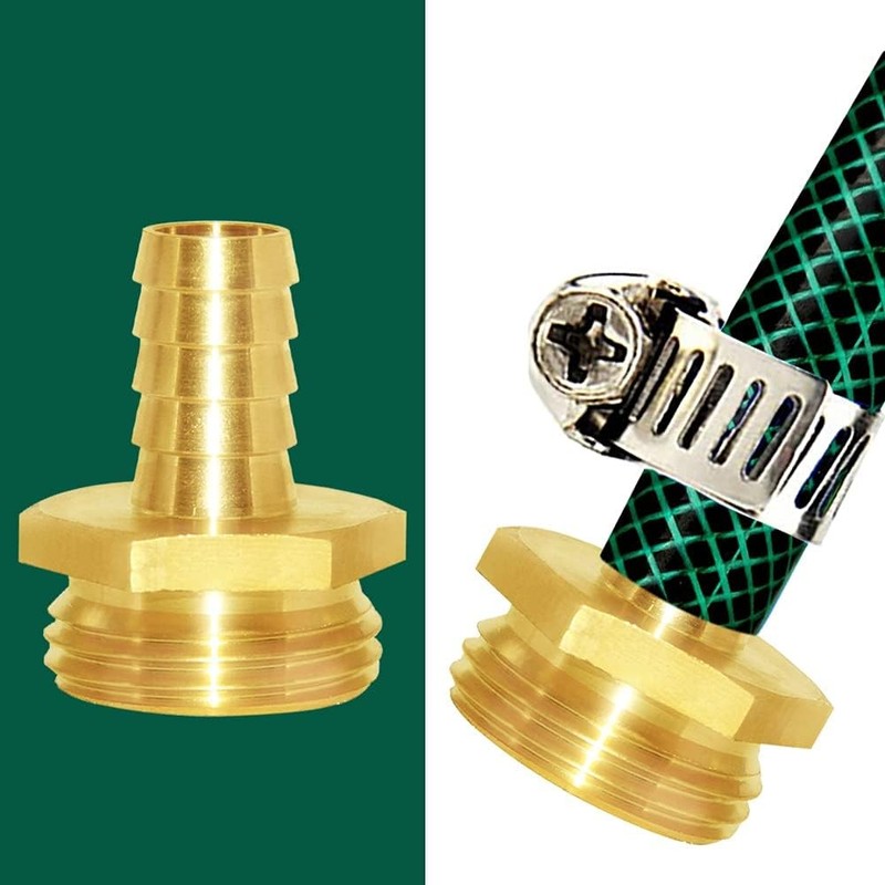 Joywayus Solid Brass Garden Hose Repair Connector with 5/8 Barb, gallery