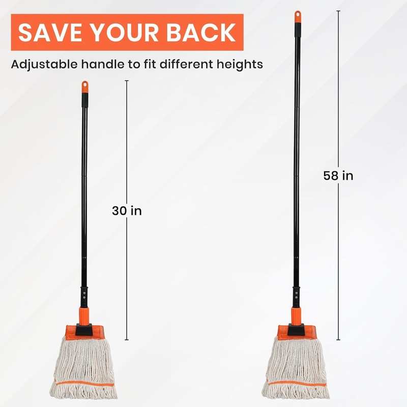 Commercial Mop, 58" Heavy Duty Industrial Mops for Floor Cleaning, String Cotton gallery