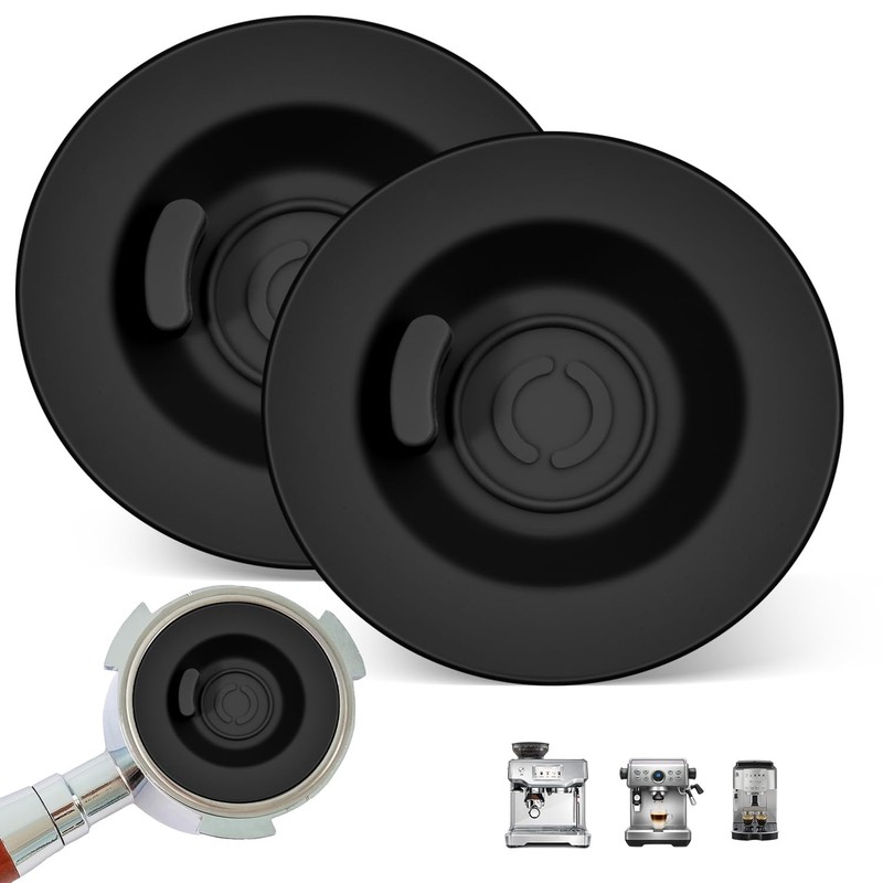 AUUTI Compatible Silicone Cleaning Disc for 2 Pack Espresso 58MM, black