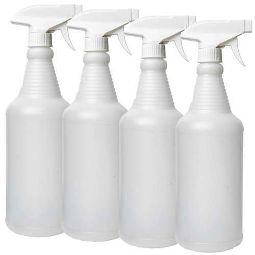 32oz. Plastic Bottles Chemical Resistant Triggers , 4/Pk, 90032-4T
