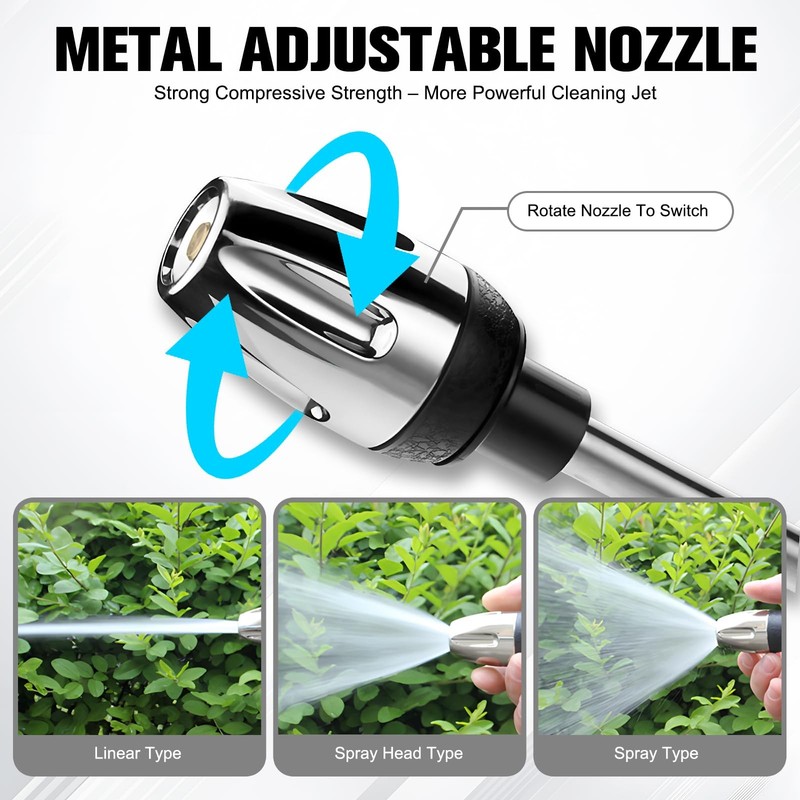 Turbo High Pressure Washer Gun, Heavy Duty Garden Hose Nozzle, Turn Any Black gallery