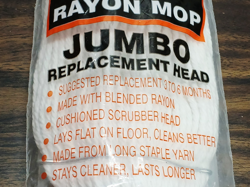 JUMBO Rayon Cushion Head MOP REPLACEMENT POLY screw threaded JW Mfg Co. #14 Usa gallery