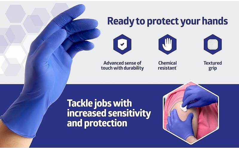 Medline FitGuard Touch Nitrile Ex Gloves, 100 Count, Lar, Powder Free, gallery