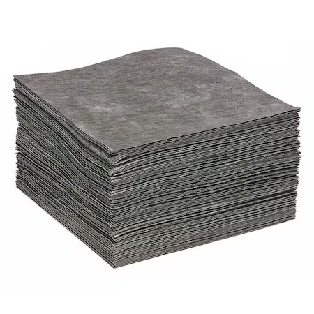 Spilltech-Sorbent Pad, 23 gal, 15 in x 19 in, Universal, Gray, 100 PK|119407