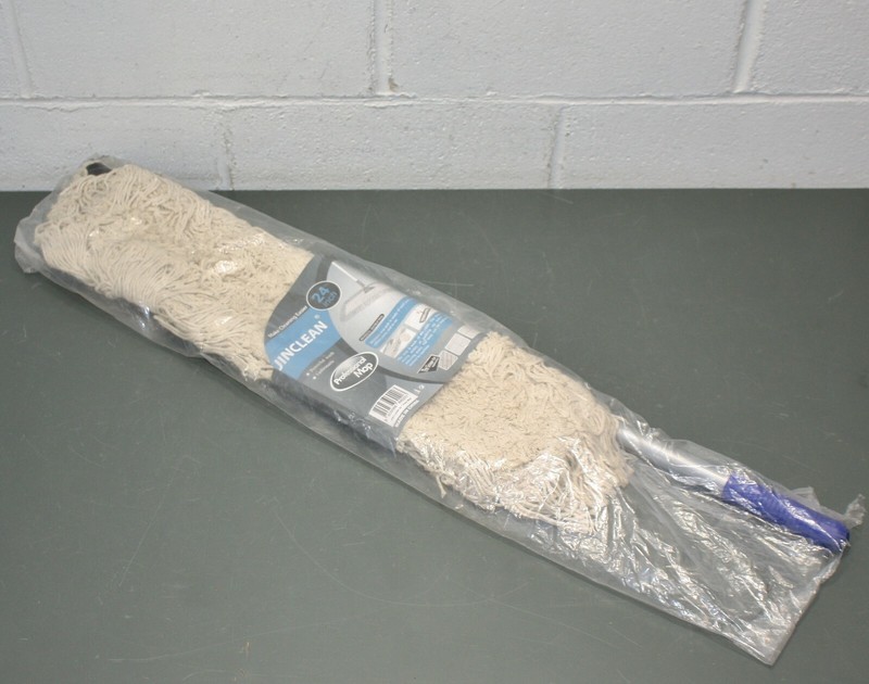 Jinclean 24″ Floor Mop w/ Frame & Handle, Cotton Dustmop Head, Metal Handle