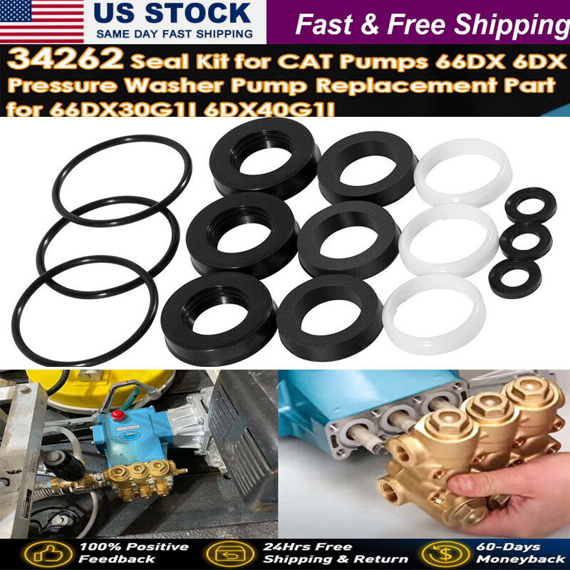 34262 Seal Kit for Cat Pump 66DX 6DX Pressure Washer Pump 66DX40G1I, 6DX35G1I