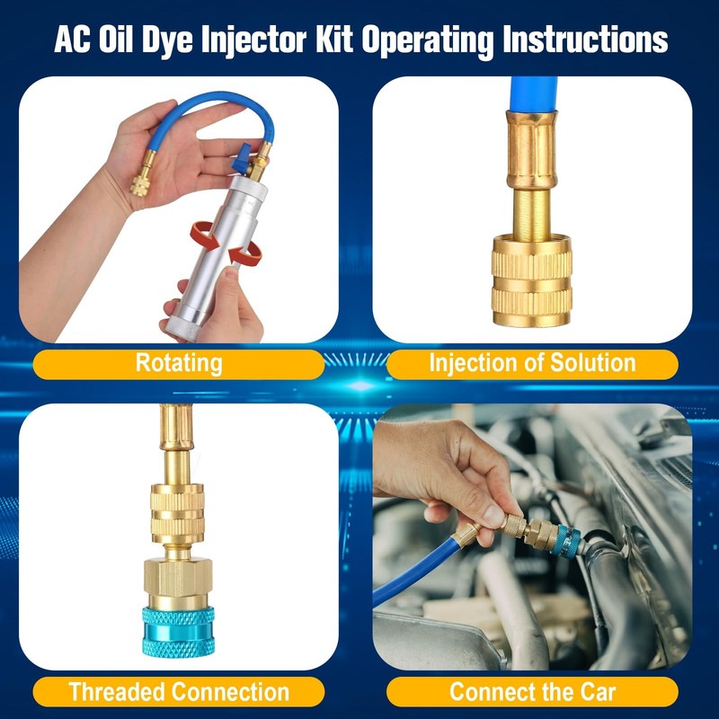 Wells AC Oil Dye Injector Kit, R134A & R1234YF & R410A R134a+R1234yf+R410a gallery