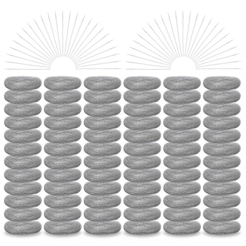 72 Pcs Lint Traps, Stainless Steel Catcher for Washing Machine, Sliver