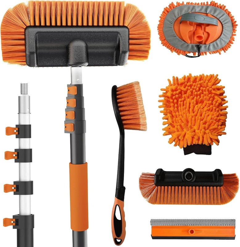 18-foot long-handledcar wash brush cleaning kit,including 3-12 footextensionpole