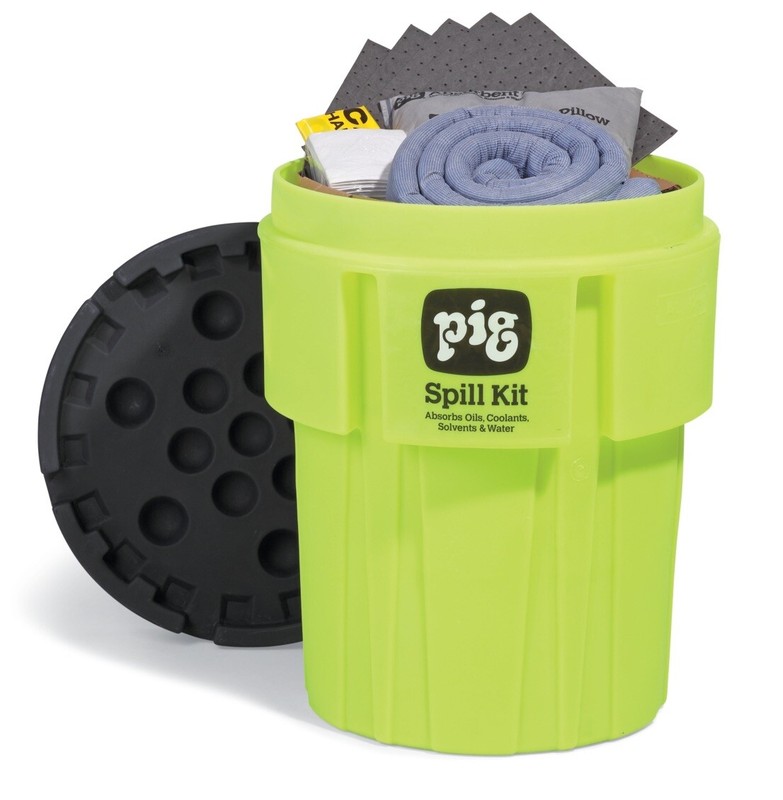PIG KIT263 Spill Kit High Visibility 65 Gallon Kit – Oil, Coolant, Solvent+