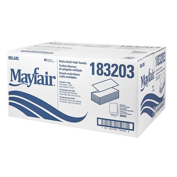 Sellars Wipers & Sorbents 183203 White Multi-Fold Paper Towel – 4000 sheets/cs!