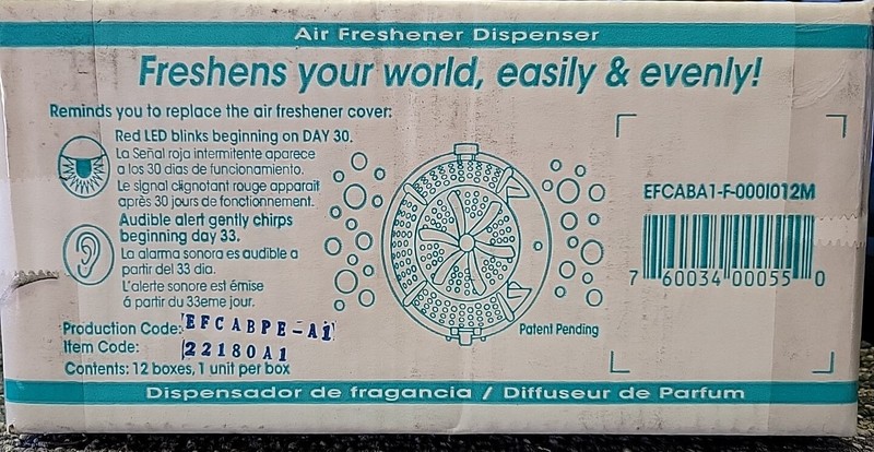 Fresh Products EFCABPEA1 Easy Air Freshener Dispenser (12/Ct) NEW