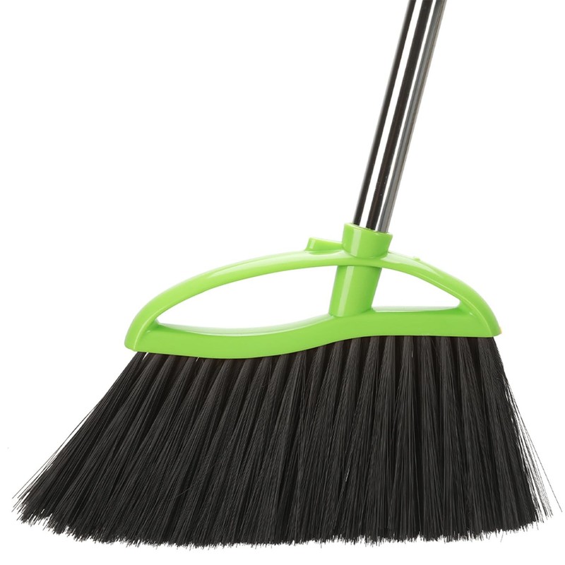 Soft Bristles Green Angle Broom Long Handle Indoor for Hardwood
