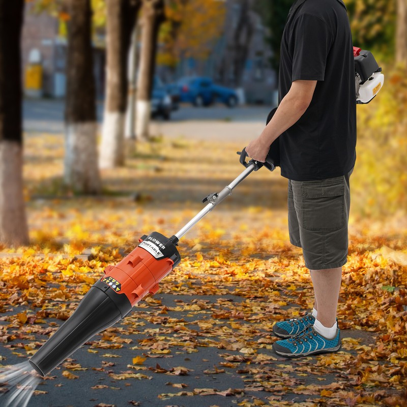 52cc Gas Power Handheld Sweeper Broom W/ Blower Driveway Turf Grass Snow Clean gallery